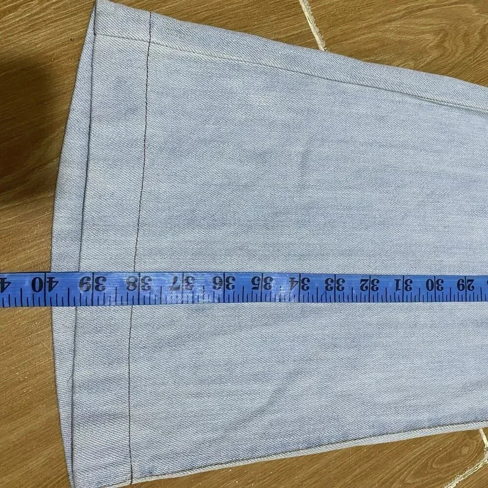 VTG Y2K Ingni Jeans Light Wash Blue Wide Leg Women’s Size M Pocket - Picture 5 of 11